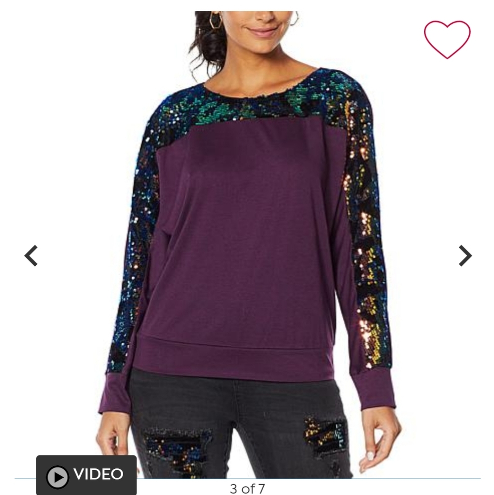DG2 Top with Sequin Velour Accents XL